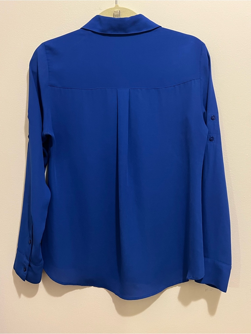 Express Womens Cobalt Blue Button-Up Blouse - Picture 2 of 3